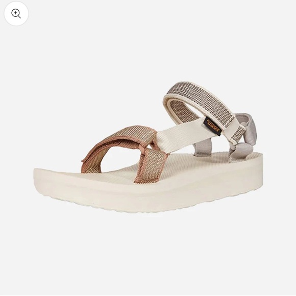 Teva Teva Midform Universal Karina Swan Metallic Multi Cream Size 8 Velcrow - Picture 2 of 15